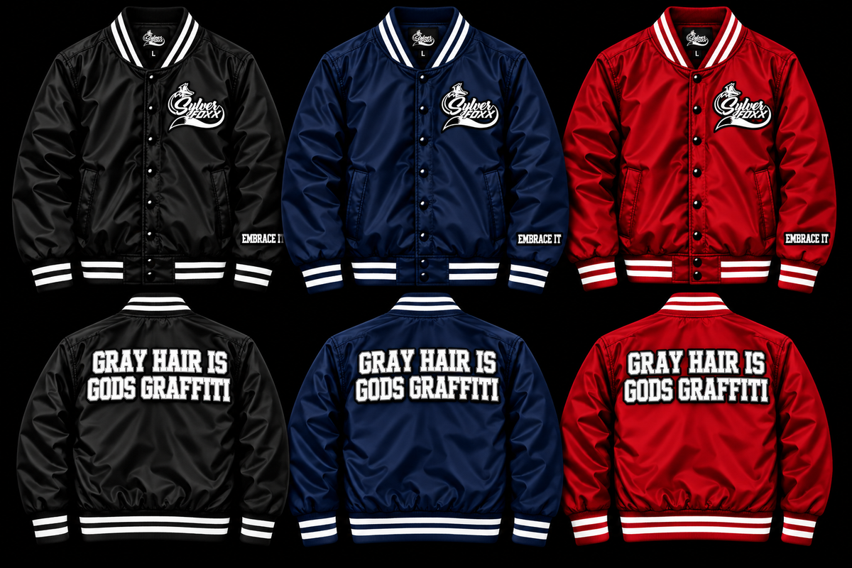 GRAY HAIR IS GODS GRAFFITI JACKETS
