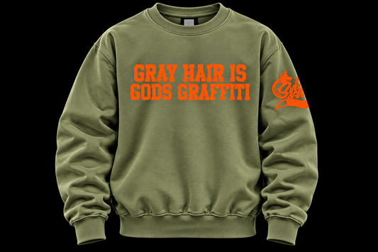 Oversized GRAY HAIR IS GODS GRAFFITI sweatshirt
